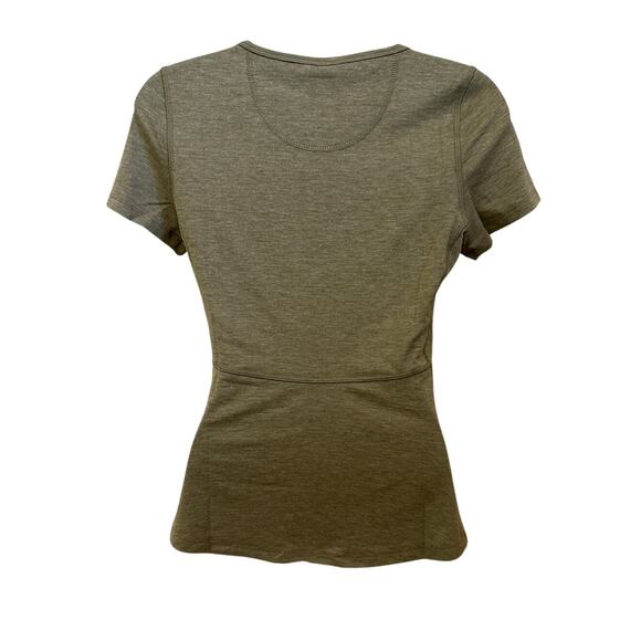 Universal Standard Easy Active Tee Shirt Heather Olive Size 4XS US 0 New - Picture 2 of 4